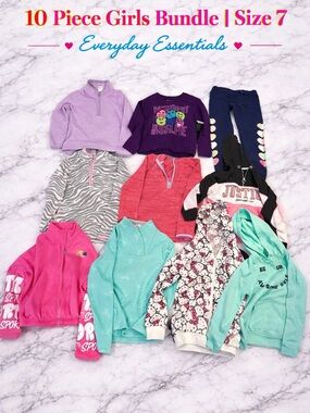 10 Piece Girls Bundle | Size 7–8 | Mixed Brands